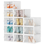 SIMPDIY XL Clear Shoe Storage Boxes, Stackable Shoe Organizer for Closet
