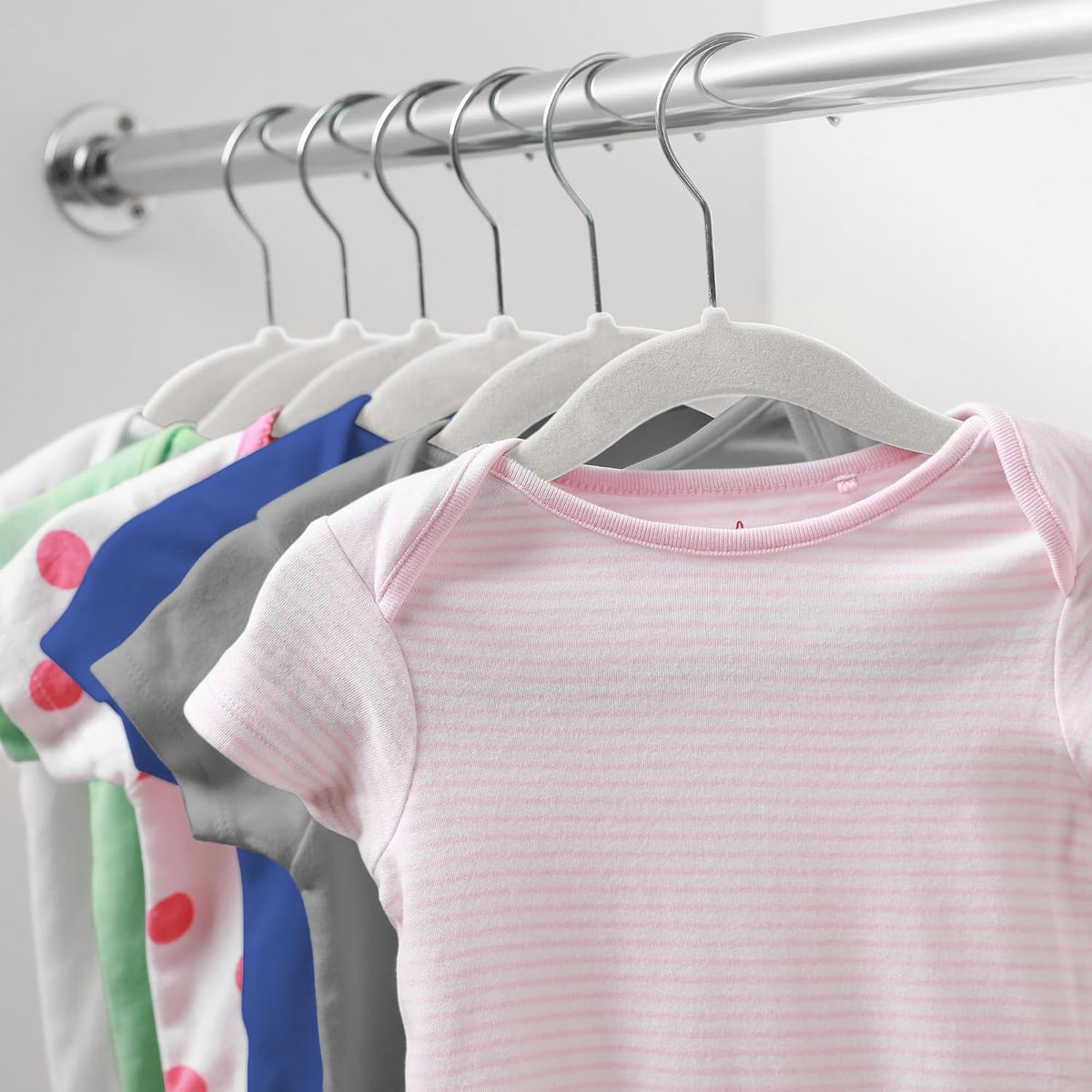 Casafield 50 Velvet Baby Hangers - 11" Size for Infant & Toddler Clothes - Ivory