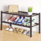 Smiry Bamboo Shoe Rack, 12 Vertical Slats, 3 Tier - 26.8" Wide, Natural