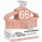 66 Pack Black Velvet Hangers Non Slip, Felt Hangers