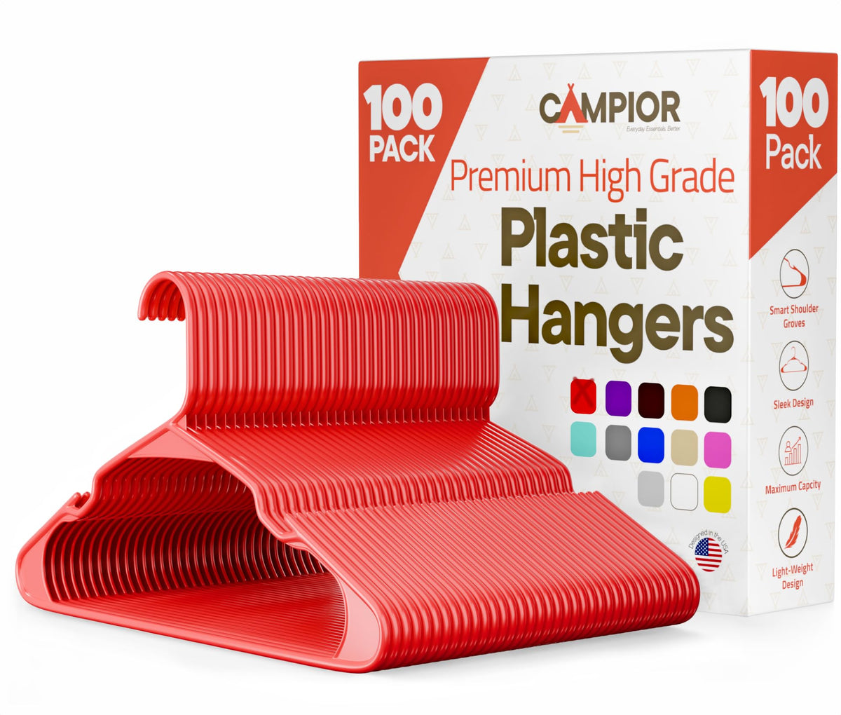 Pink Plastic Hangers 30 Pack– Heavy-Duty Plastic Hangers Slim and Space-Saving, Durable and Lightweight PP with Non-Slip Shoulder Notches for Slip Dresses, Suits, Jackets & Camisoles