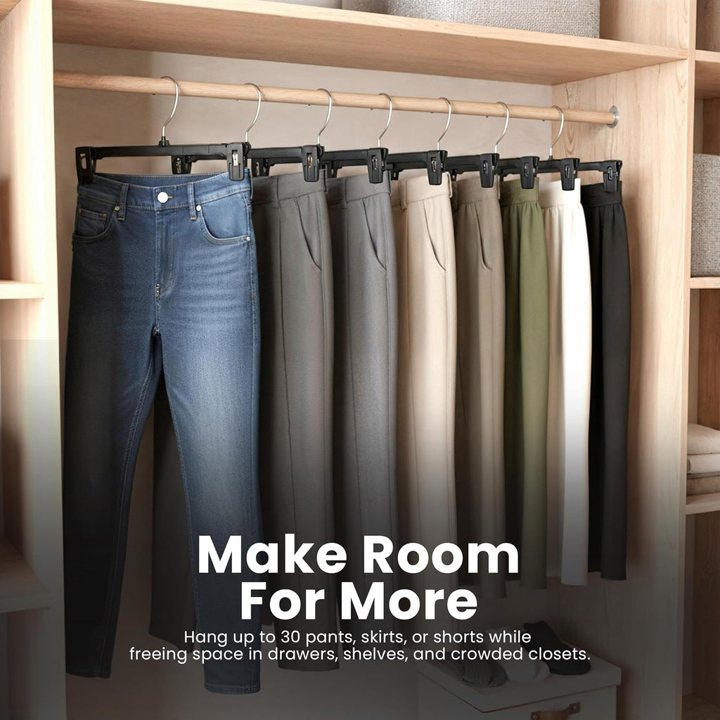 Utopia Home Skirt Hangers 30 Pack – Clips & 360° Swivel Hook