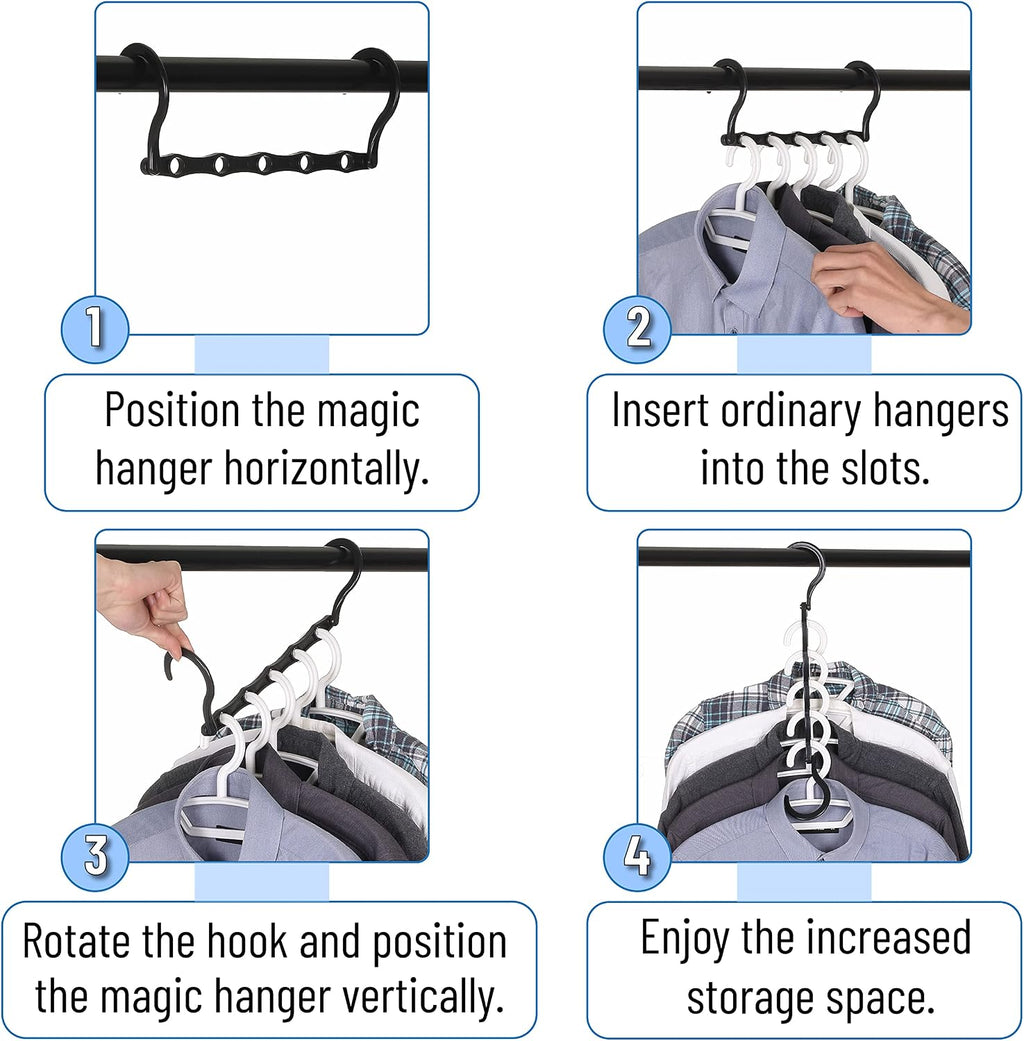 Mr. Pen- Space Saving Hangers, 8 pcs, 360° Rotating Hooks
