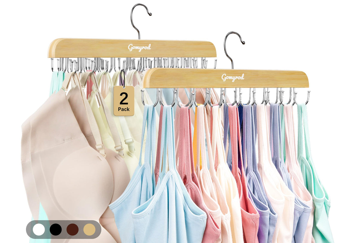 Gomyrod Tank Top Hanger, 2 Pack w/40 Hooks Bra Hanger for Closet Organizer