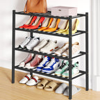 Smiry Bamboo Shoe Rack, 12 Vertical Slats, 3 Tier - 26.8" Wide, Natural