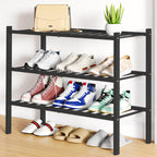 Smiry Bamboo Shoe Rack, 12 Vertical Slats, 3 Tier - 26.8" Wide, Natural