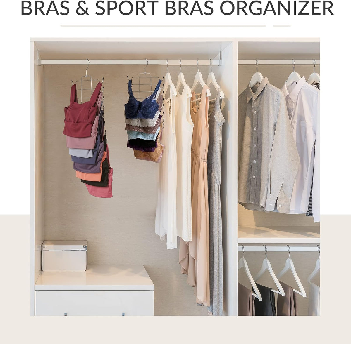 ZEDODIER 2 Pack Tank Top Hanger, Bra Organizer for Closet, Space Saving