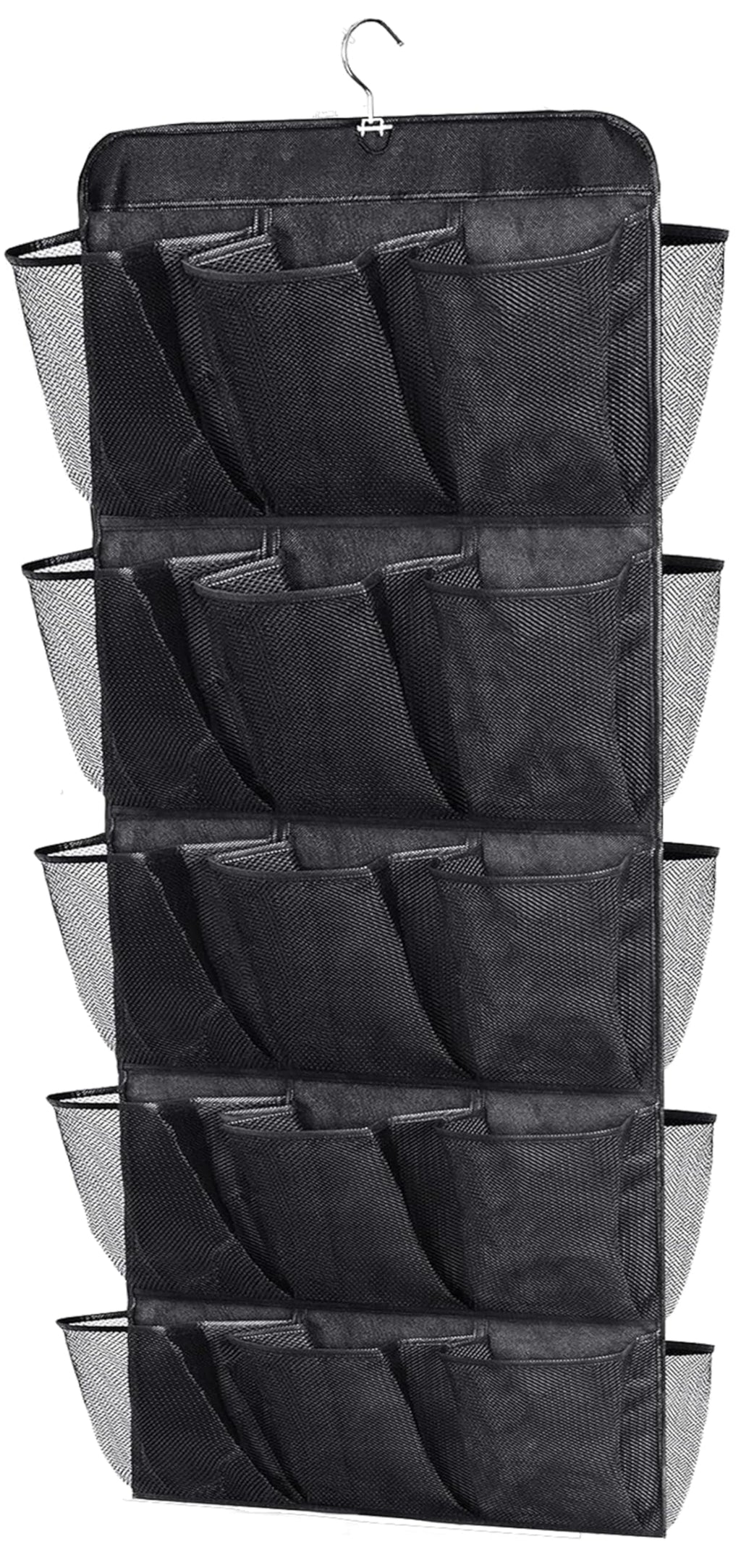 MISSLO 30 Large Pockets Dual Sided Hanging Shoe Organizer for Closet with Rotating Hanger Hanging Shoe Shelves, Grey