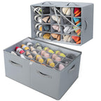 TOPIA HOME Shoe Organizer for Closet, Foldable Shoe Box, Adjustable Divider