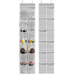 Simple Houseware 12 Pockets Large Over Door Shoe Organizer, 2 Pack, Gray
