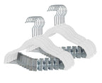 Finnhomy Non-Slip Clothes Hangers for Baby and Kids 20-Pack Velvet Hangers with Movable Clips, Heavy-Duty and Space-Saving for Pants,Skirts, Coat, Gray