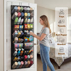 UVIAHOMI Over the Door Shoe Organizer for 20-30 Pairs, 10-Tier, Black