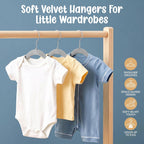 Utopia Home Kids Velvet Hanger 50 Pack – 11" Premium Baby Hangers - Grey