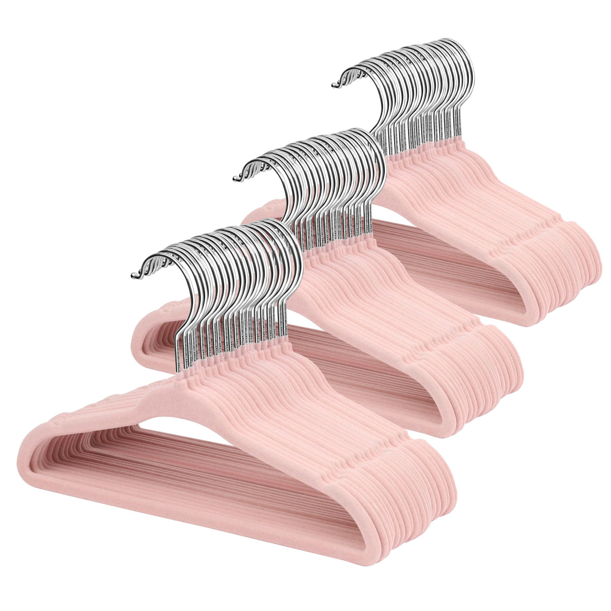 ManGotree 11" Baby Velvet Hangers Non-Slip Kids Hangers 15 Pack Light Pink