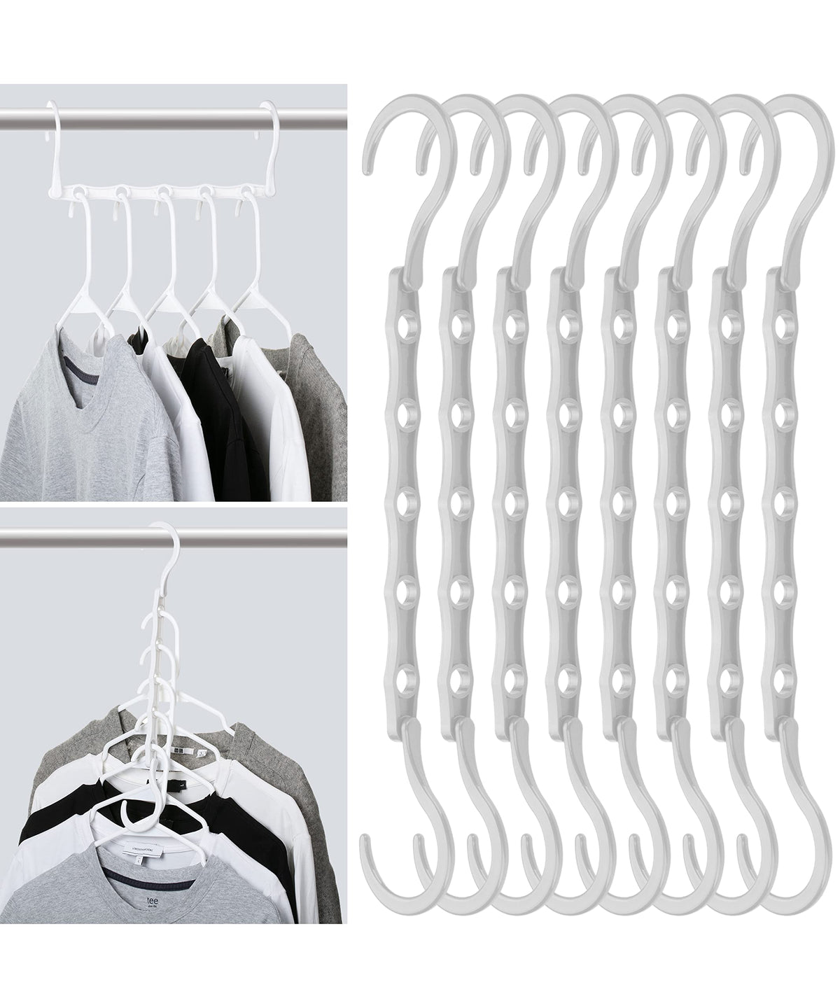 Mr. Pen- Space Saving Hangers, 8 pcs, 360° Rotating Hooks