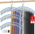 3 Pack Skirt Pants Hangers with Clips, Legging Organizer for Closet, Black