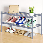 Smiry Bamboo Shoe Rack, 12 Vertical Slats, 3 Tier - 26.8" Wide, Natural
