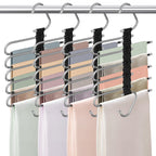 9 Layers Pants Hangers Space Saving Non-Slip Closet Organizer 2 Pack