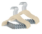 Finnhomy Non-Slip Clothes Hangers for Baby and Kids 20-Pack Velvet Hangers with Movable Clips, Heavy-Duty and Space-Saving for Pants,Skirts, Coat, Gray