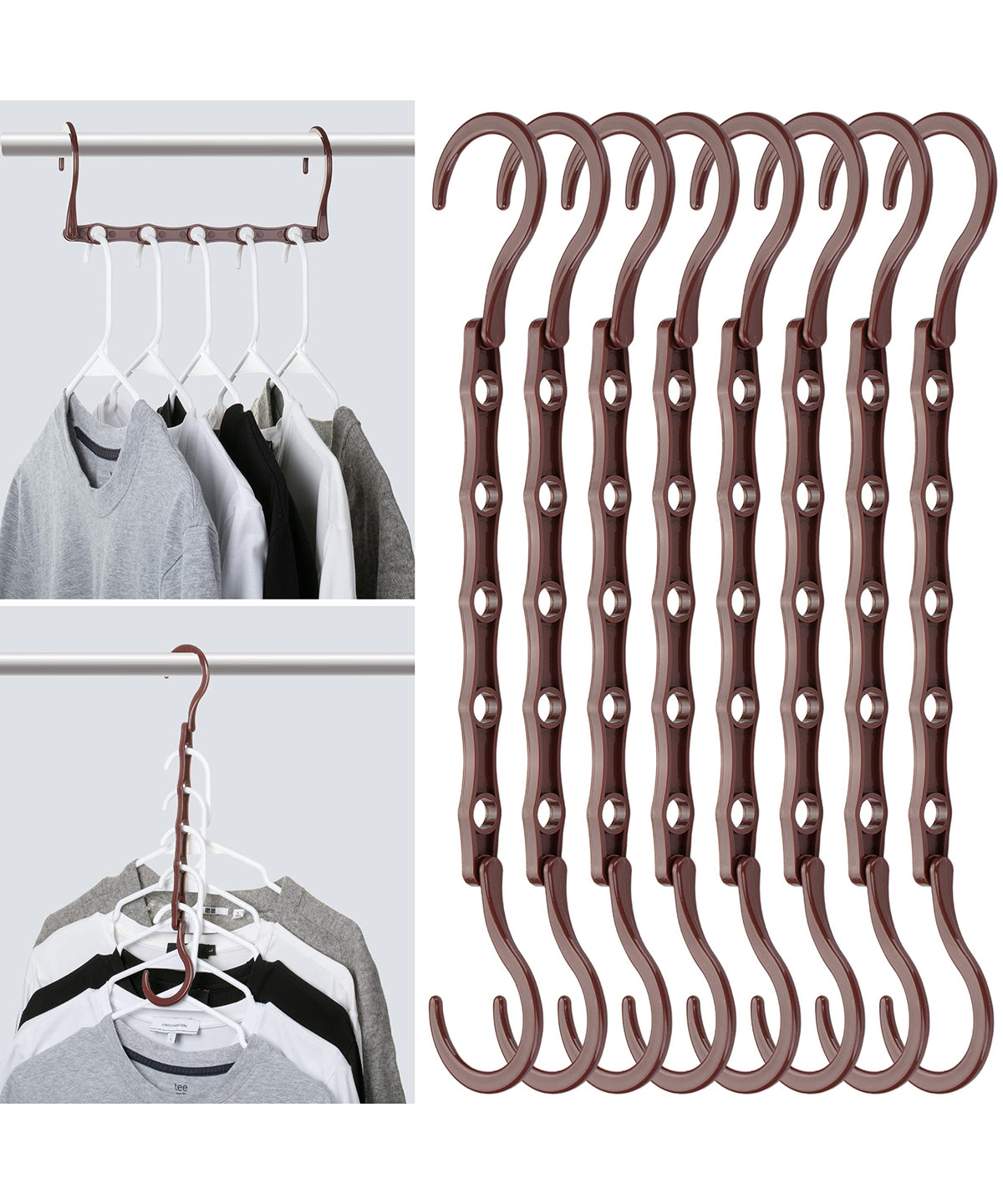 Mr. Pen- Space Saving Hangers, 8 pcs, 360° Rotating Hooks