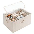 StorageWorks 2-Pack 32-Pair Shoe Storage Organizer for Closet, Beige