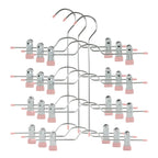 TOPIA HANGER 4 Tier Metal Skirt Hangers with Clips 80% Space Saving 2 Pack