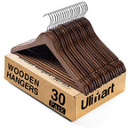 Wooden Hangers 20 Pack,Clothes Hanger for Daily Used,Coat Hanger for Closet,Heavy Duty Wood Hangers for Suit, Shirts, Jackets, Dress, Pant (Walnut)
