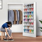 40 Large Mesh Pocket Over the Door Shoe Organizer,Hanging Shoe Rack for Door,Hualleko Shoes Organizer Hanger with Large Capacity, Shoes Storage Holder Sturdy Non-woven Fabric - Stores 20 Pairs (White)