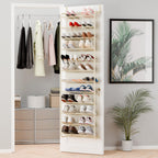 Whitmor 36 Pair Over the Door Shoe Organizer, 12 Tier Hanging Shoe Organizer, Heavy Duty Metal & Mesh Shoe Holder, Hanging Shoe Rack for Closet Storage, 74"H x 21.7"W x 7.5"D, Gunmetal Gray