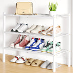 Smiry Bamboo Shoe Rack, 12 Vertical Slats, 3 Tier - 26.8" Wide, Natural