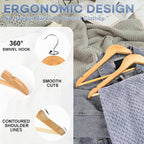 ZENOWICK Wooden Hangers 30 Pack, Heavy Duty Wood Hangers for Coats
