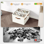 2 Pack Shoe Organizer for Closet, Foldable Shoe Storage with Adjustable