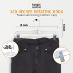 14 Inch Clear Pants Hangers, 12 Pack