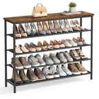 VASAGLE 5-Tier Shoe Rack, 12-16 Pairs, Steel Frame