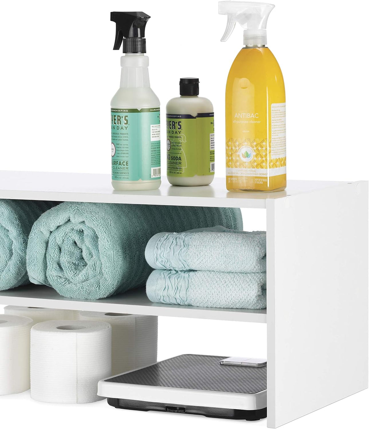 Whitmor Stackable 31" Extra Wide 2-Shelf Storage Organizer, White