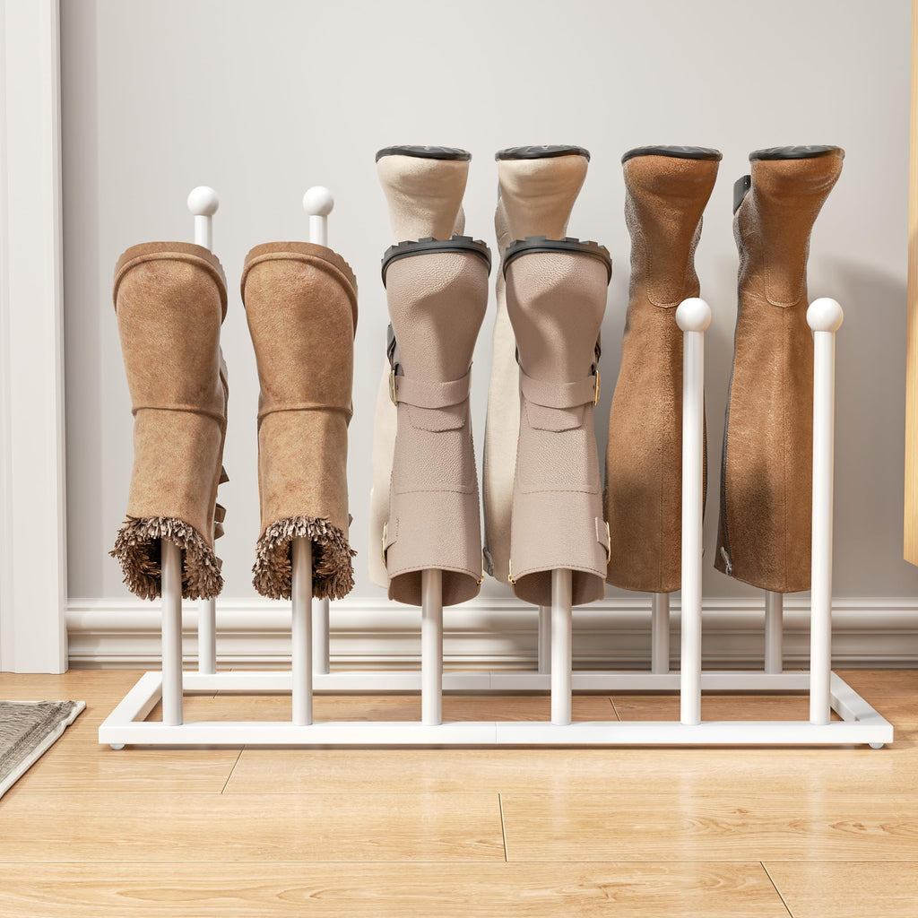 Freestanding Boot Rack, Shoe Storage Organizer Fit for 8 Pairs, Black