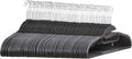 Amazon Basics Non-slip Heavy Duty Space Saving Plastic Hangers with Rubber and Horizontal Bar, Lightweight, Gray, Pack of 50
