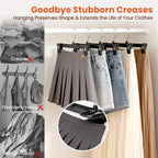 HOUSE DAY Black Pants Hangers with Clips 50 Pack, 12 Inch Skirt Hangers