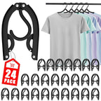12 PCS Travel Hangers - Cruise Ship Essentials Portable Folding Clothes Hangers Travel Essentials Foldable Clothes Drying Rack for Travel (Black)