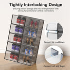 Foluck X-Large 15 Pack Shoe Storage Organizer Box Clear Plastic Stackable