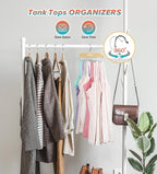 Gomyrod Tank Top Hanger, 2 Pack w/40 Hooks Bra Hanger for Closet Organizer