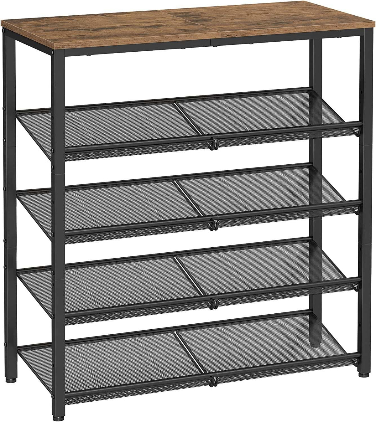 VASAGLE 4-Tier Shoe Rack, Adjustable, Freestanding