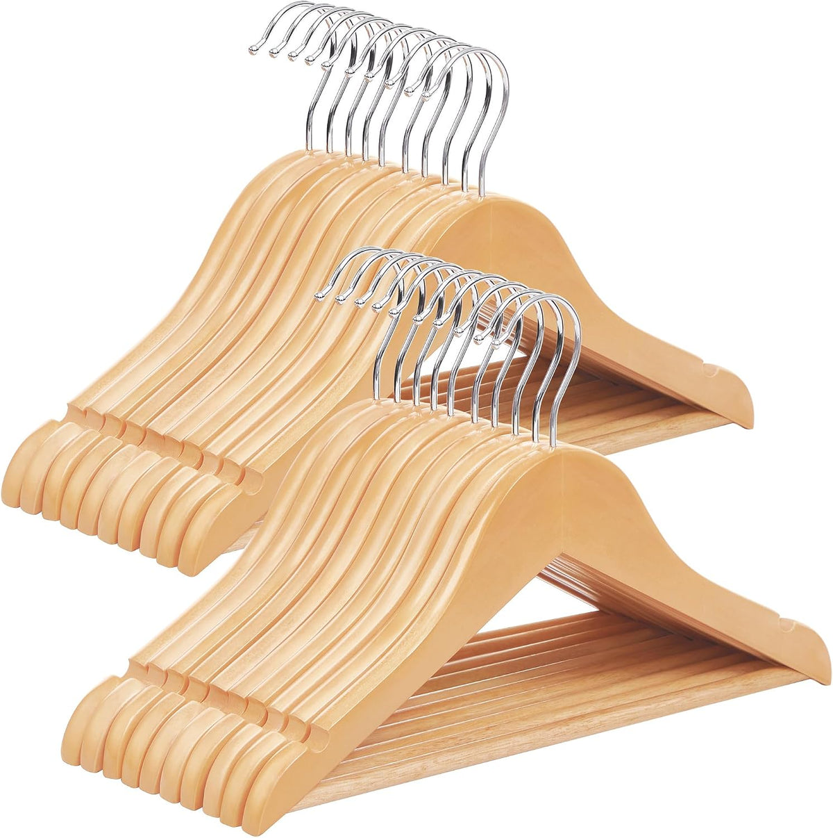SONGMICS Baby Hangers 20 Pack, Kids Wooden Hangers for Children's Clothes