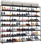 SMILHELTD Large Shoe Rack 4 Row 8 Tier for Entryway Holds 64 Pairs