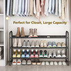LINZINAR 3 Tier Long Shoe Rack for Closet Metal Shoe Organizer for Entryway