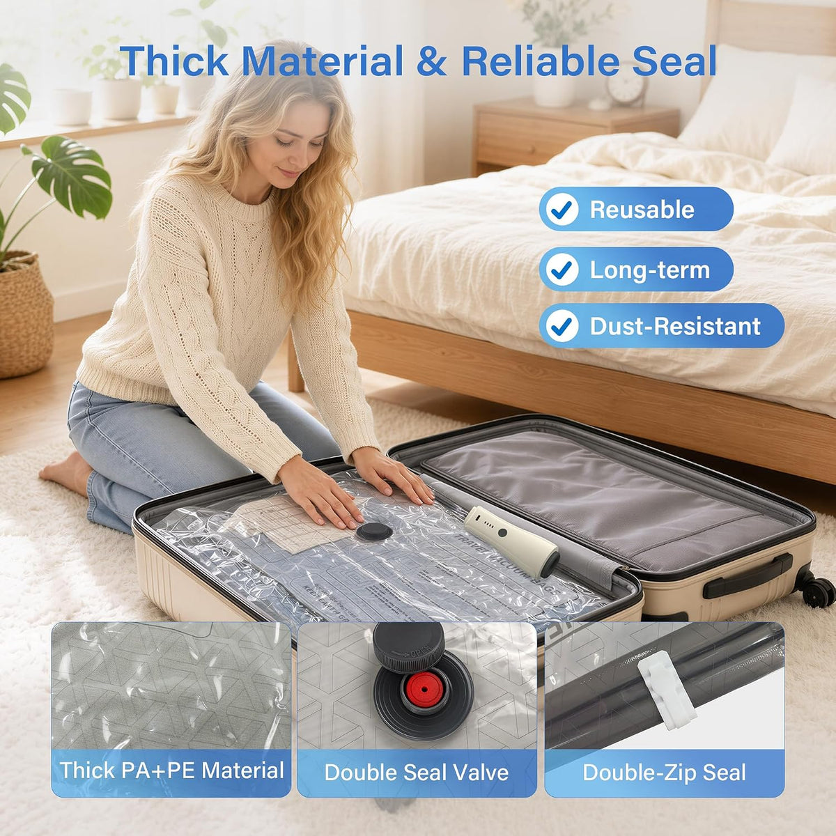 Vacuum Storage Bags with Pump,Space Saver,Cordless,16-Pack