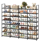 Simple Trending Tall Shoe Rack Storage Holds 40 Pairs, 10 Tier Shoe Organizer Shelf Large Capacity for Entryway Closet, Black
