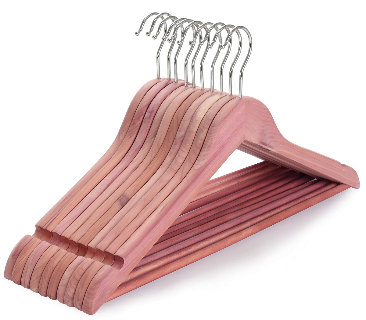 TOPIA HANGER American Red Cedar Wooden Clothes Hangers for Closet 30 Pack