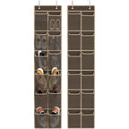 Simple Houseware 12 Pockets Large Over Door Shoe Organizer, 2 Pack, Gray
