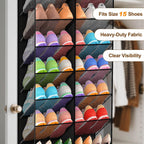 UVIAHOMI Over the Door Shoe Organizer for 20-30 Pairs, 10-Tier, Black